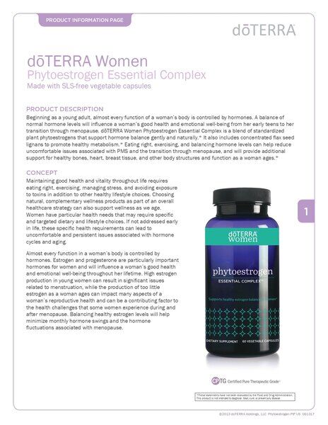 doTERRA Phytoestrogen Lifetime Complex Комплекс с фитоестрогени (60 капсули) 2 doTERRA Фитоестроген Phytoestrogen Essential Complex 60 капсули